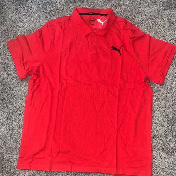 Puma Men's Vibrant Red Polo Shirt - Picture 1 of 5